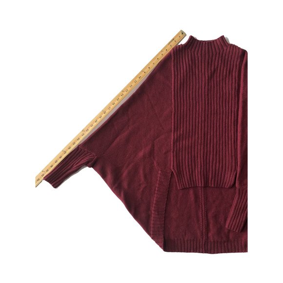 Marciano Womens Red High Neck Batwing Sleeve Cashmere Mid Long Pullover Sweater - Picture 5 of 8